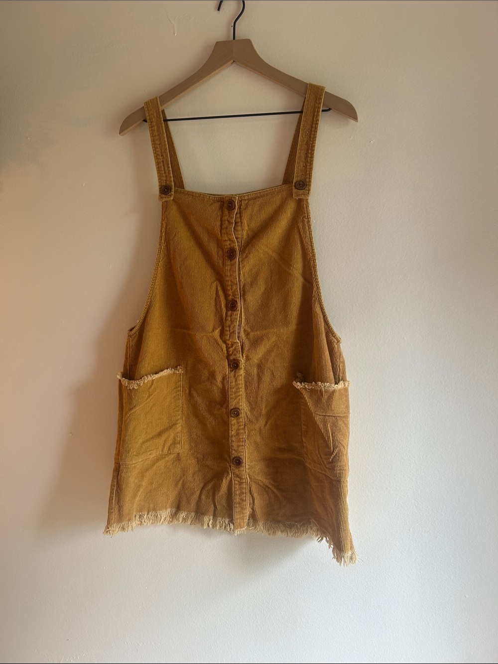 Le Lis Corduroy Overall Dress in Mustard